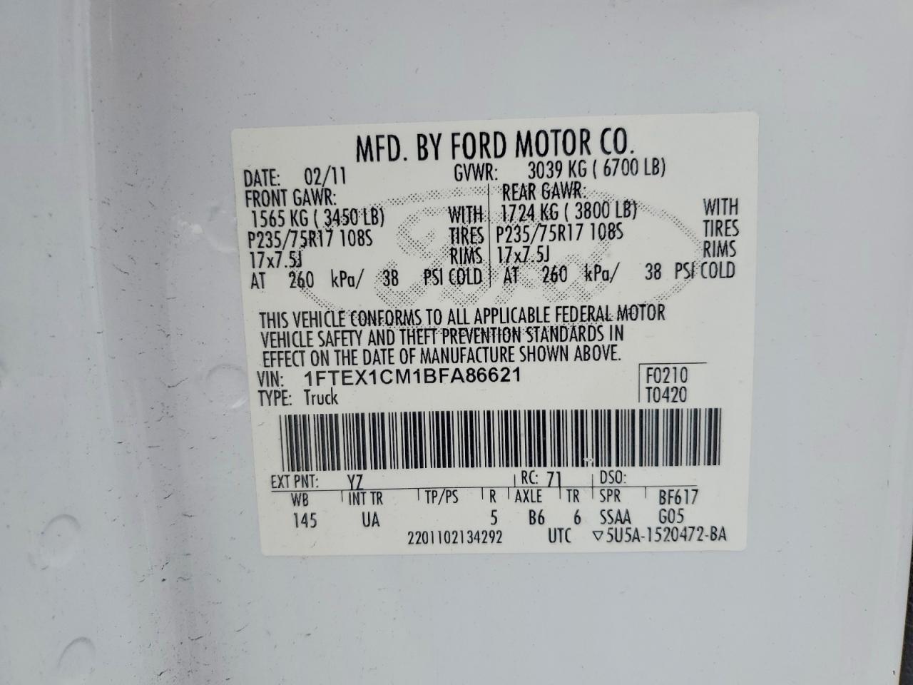 2011 FORD F150 SUPER CAB photo 12