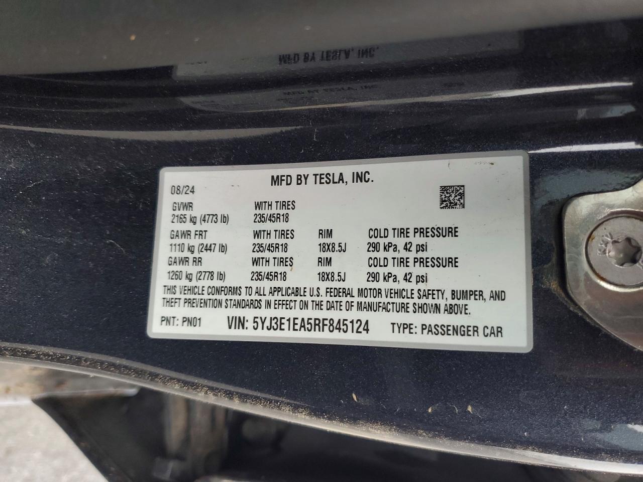 2024 TESLA MODEL 3 photo 12