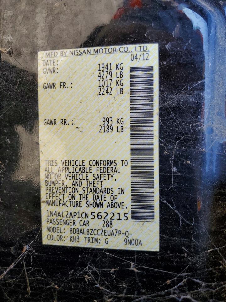 2012 NISSAN ALTIMA BASE photo 12