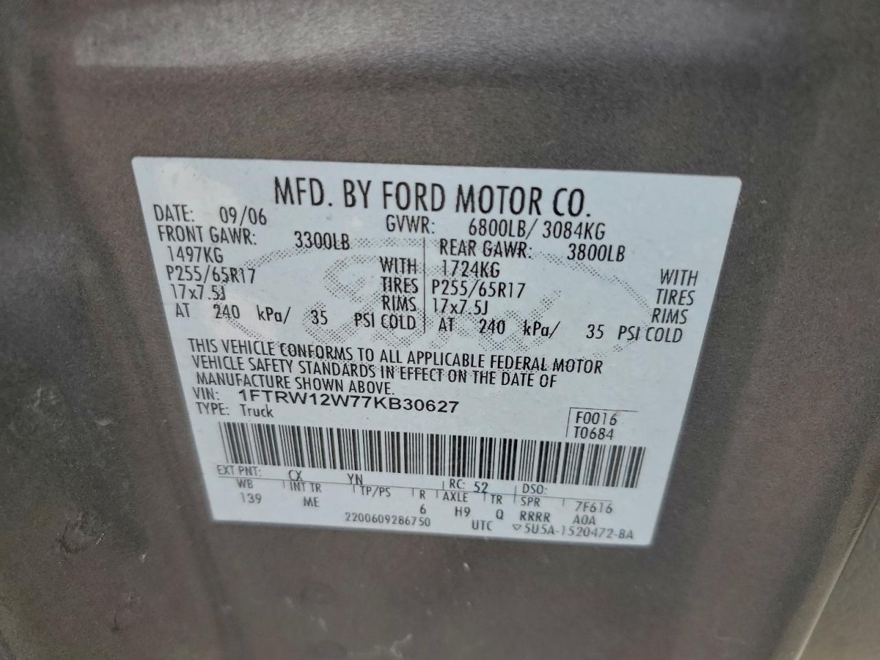2007 FORD F150 SUPERCREW photo 12