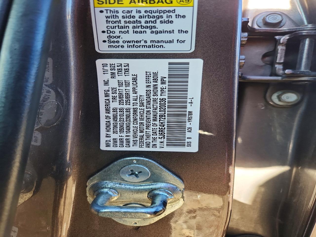 2011 HONDA CR-V EXL photo 13