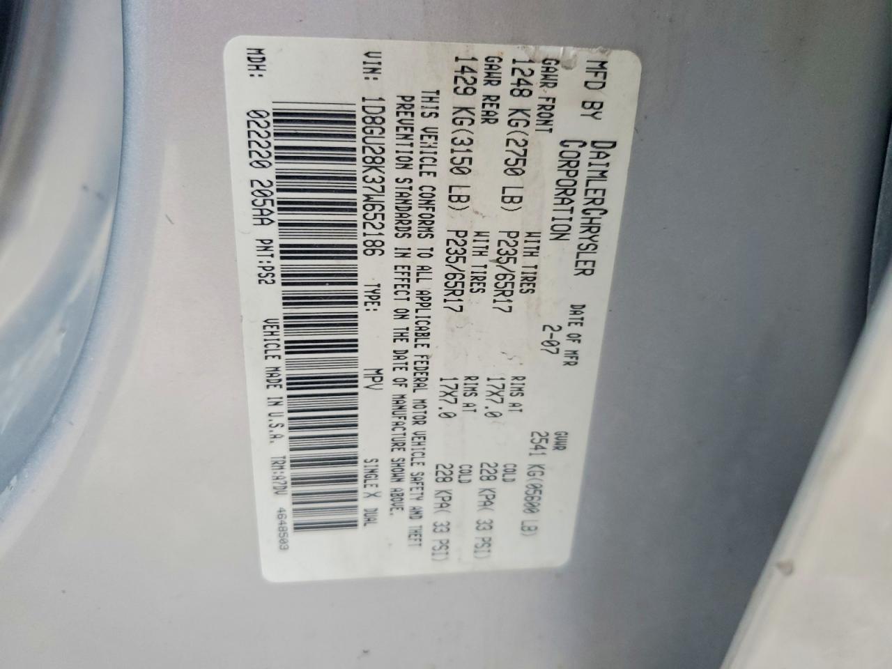 2007 DODGE NITRO SXT photo 13