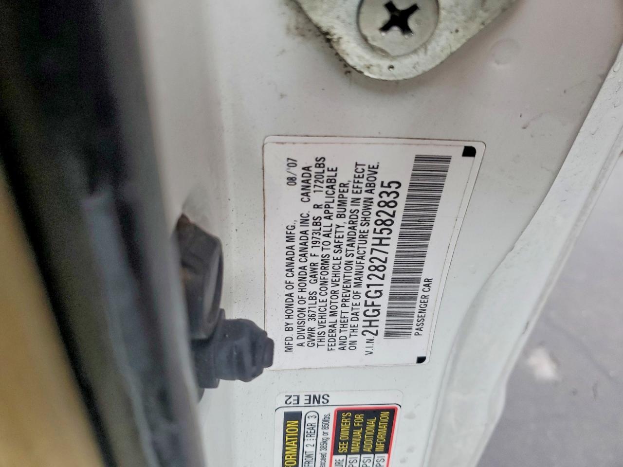2007 HONDA CIVIC EX photo 13