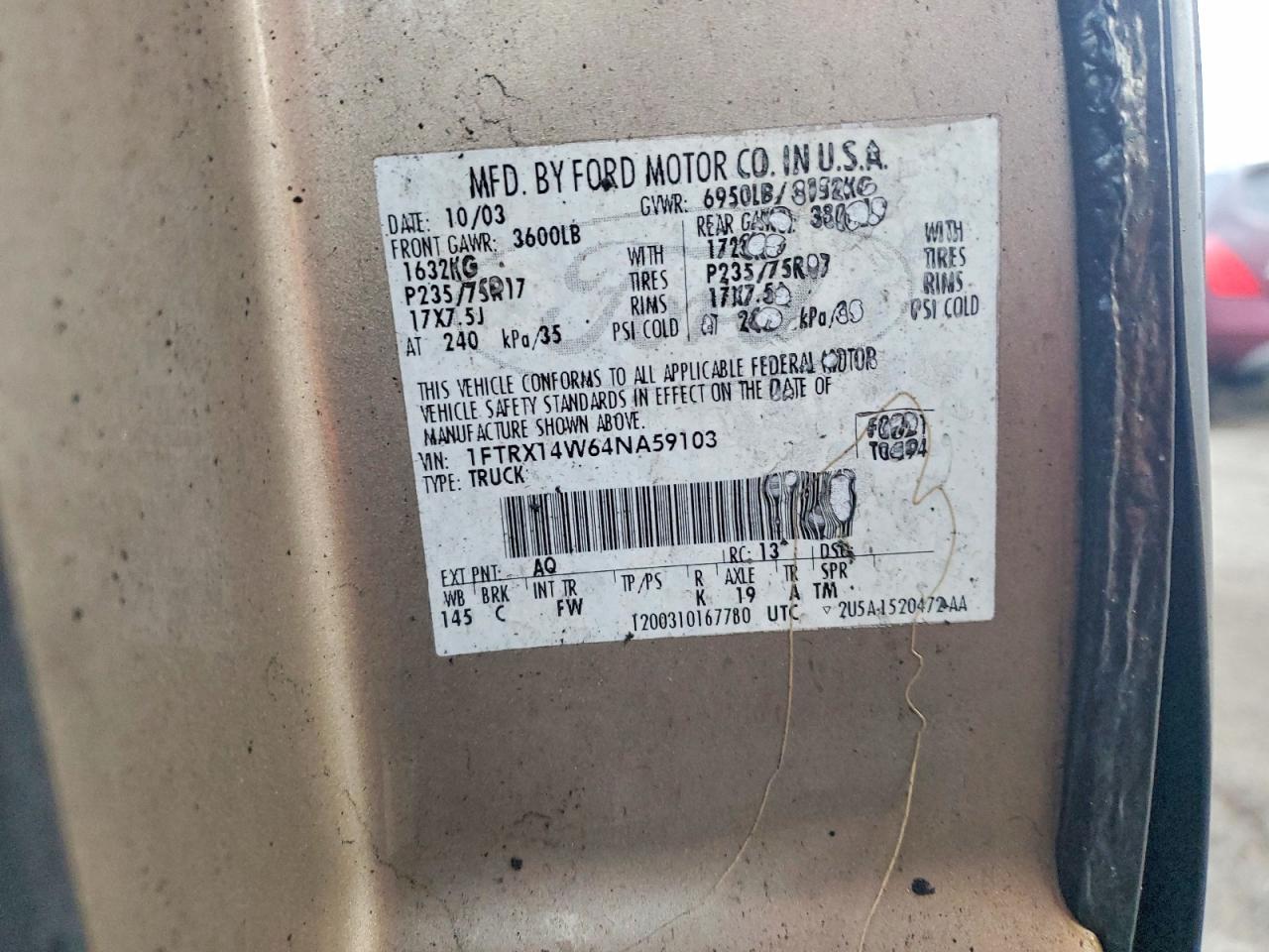 2004 FORD F150 photo 12