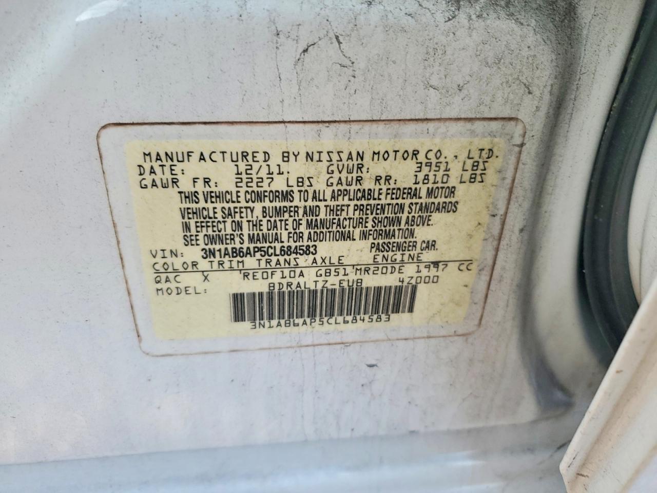 2012 NISSAN SENTRA 2.0 photo 13