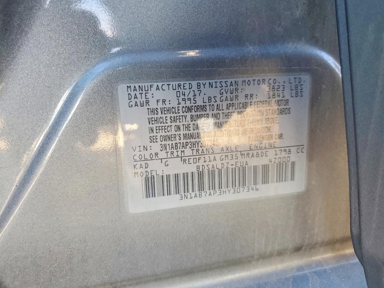 2017 NISSAN SENTRA S photo 12