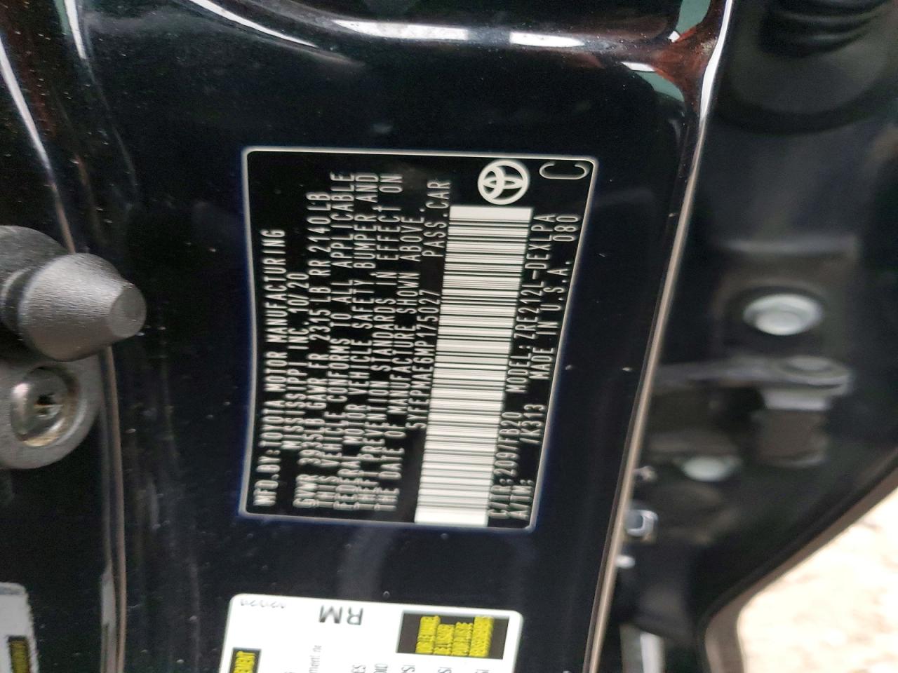 2021 TOYOTA COROLLA LE photo 12