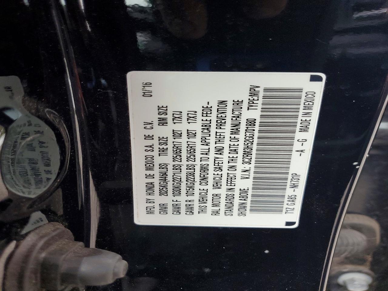 2016 HONDA CR-V EX photo 14