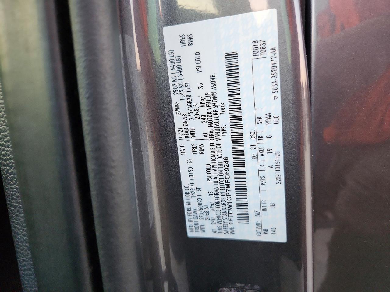 2021 FORD F150 SUPERCREW photo 12
