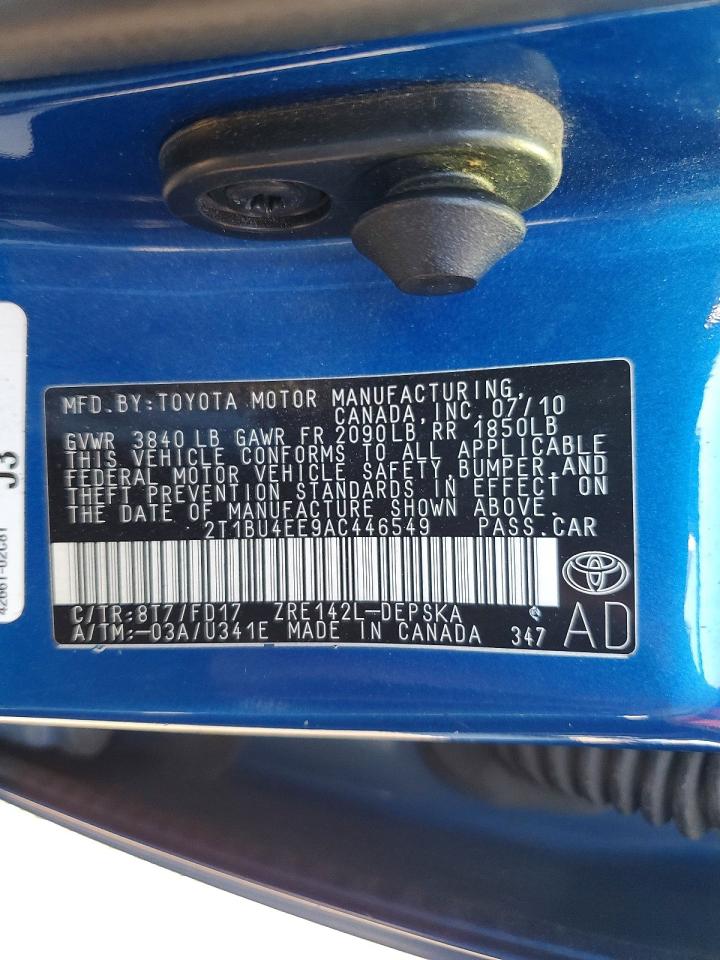 2010 TOYOTA COROLLA BASE photo 13