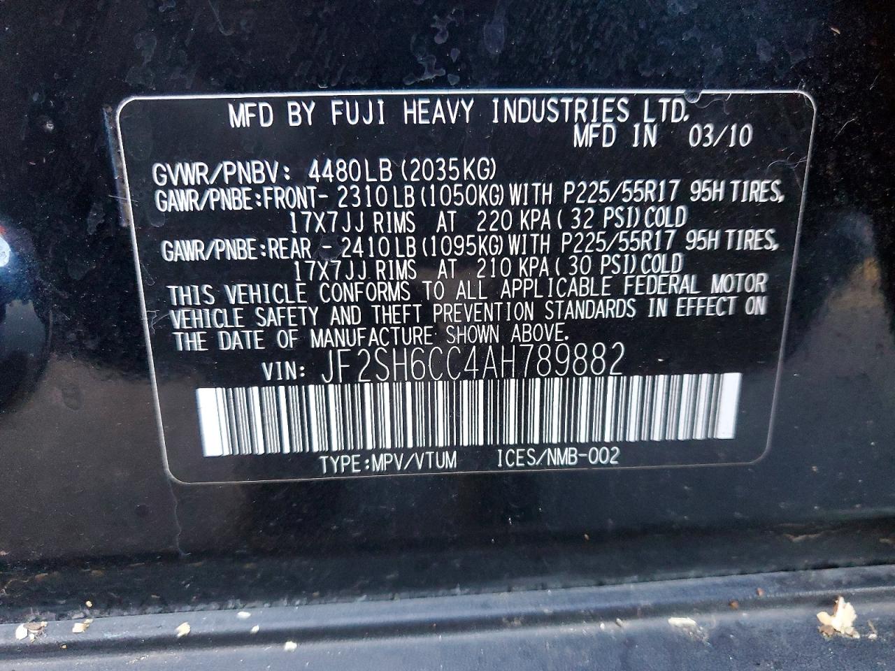 2010 SUBARU FORESTER 2.5X PREMIUM photo 13