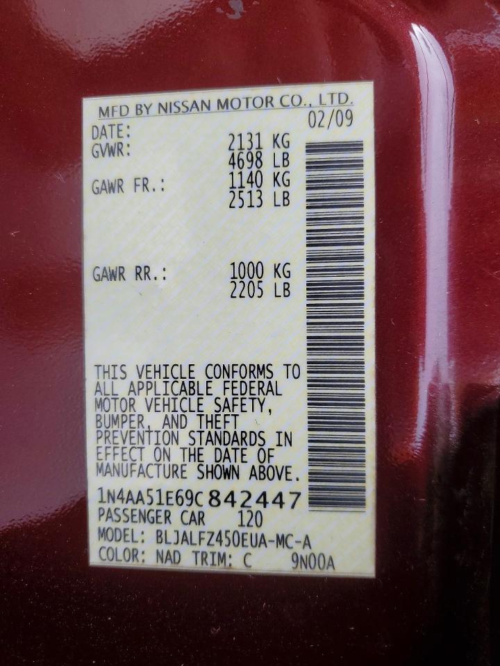 2009 NISSAN MAXIMA S photo 12