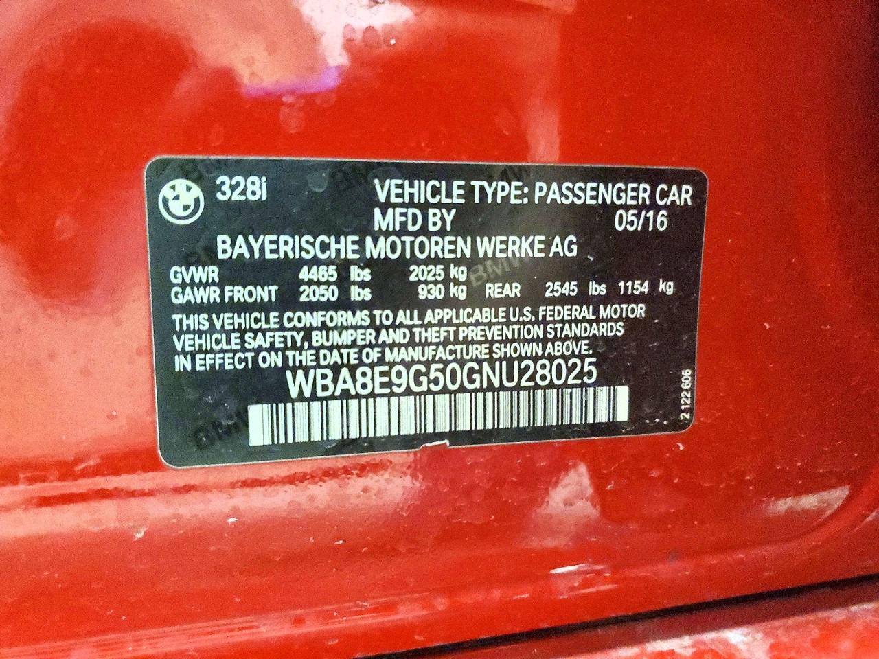 2016 BMW 328 I SULEV photo 12