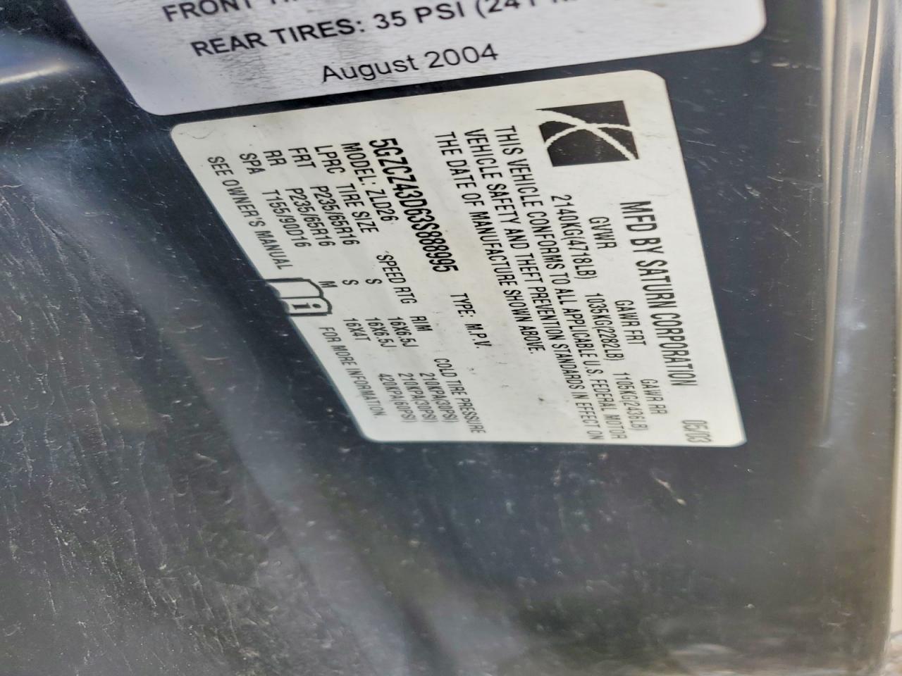 2003 SATURN VUE photo 13