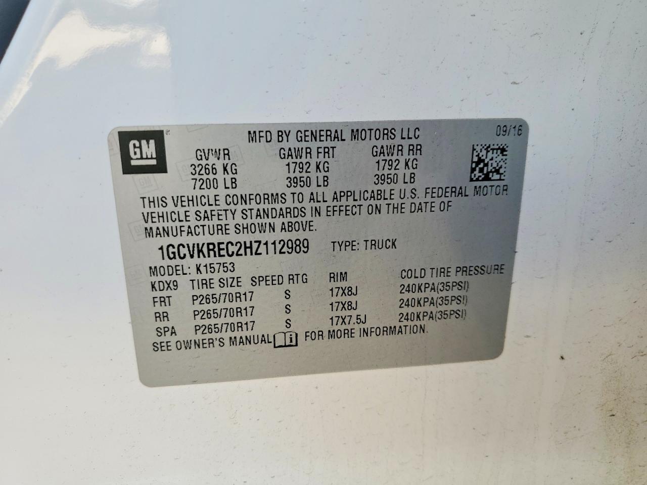 2017 CHEVROLET SILVERADO K1500 LT photo 12