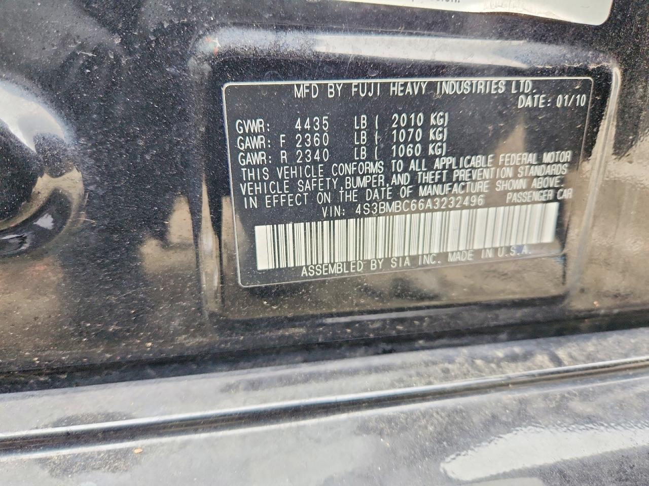 2010 SUBARU LEGACY 2.5I PREMIUM photo 13