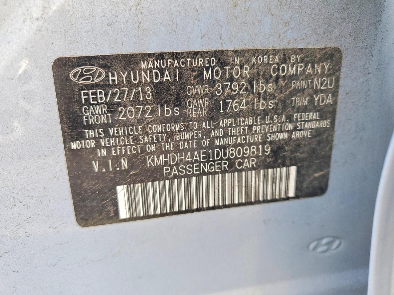 2013 HYUNDAI ELANTRA GLS photo 13