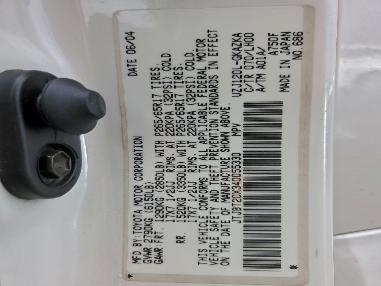 2004 LEXUS GX 470 photo 12