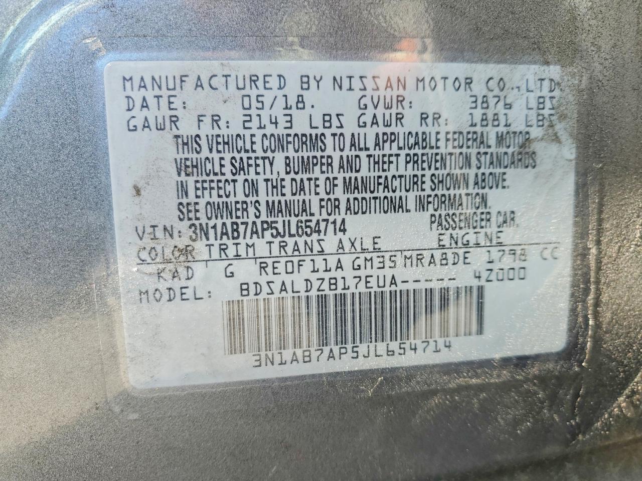 2018 NISSAN SENTRA S photo 13