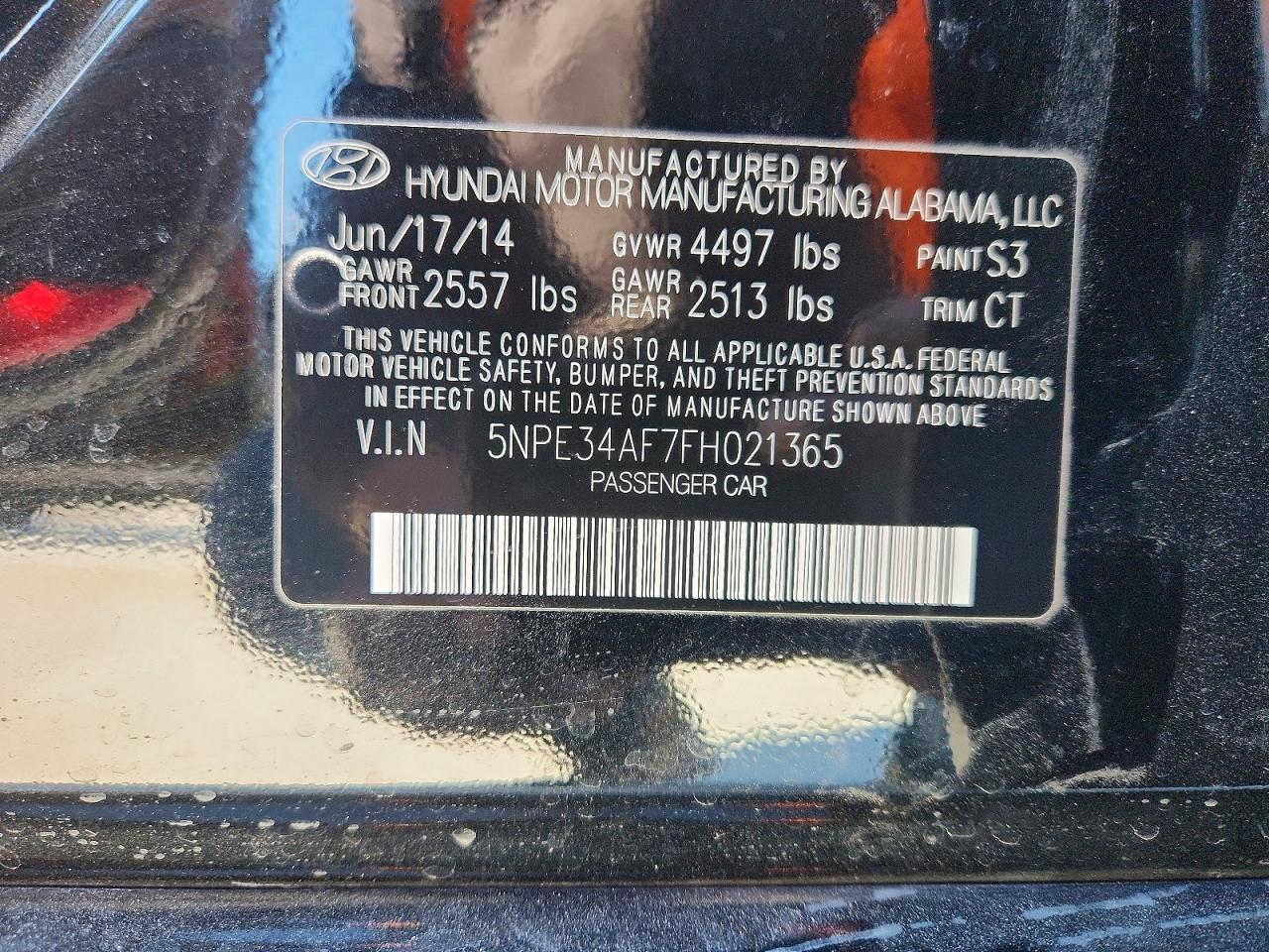 2015 HYUNDAI SONATA LIMITED photo 12