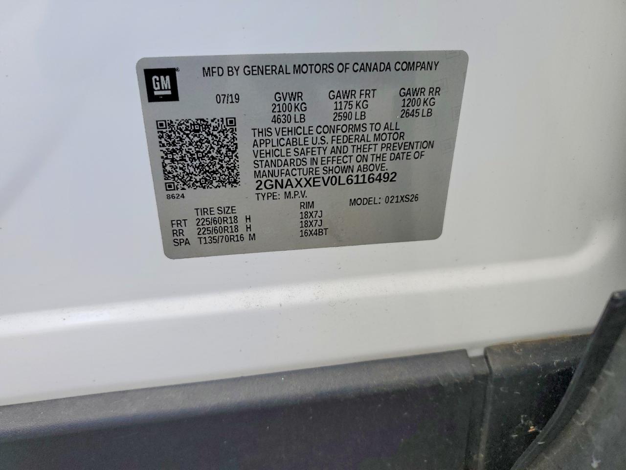 2020 CHEVROLET EQUINOX PREMIER photo 14