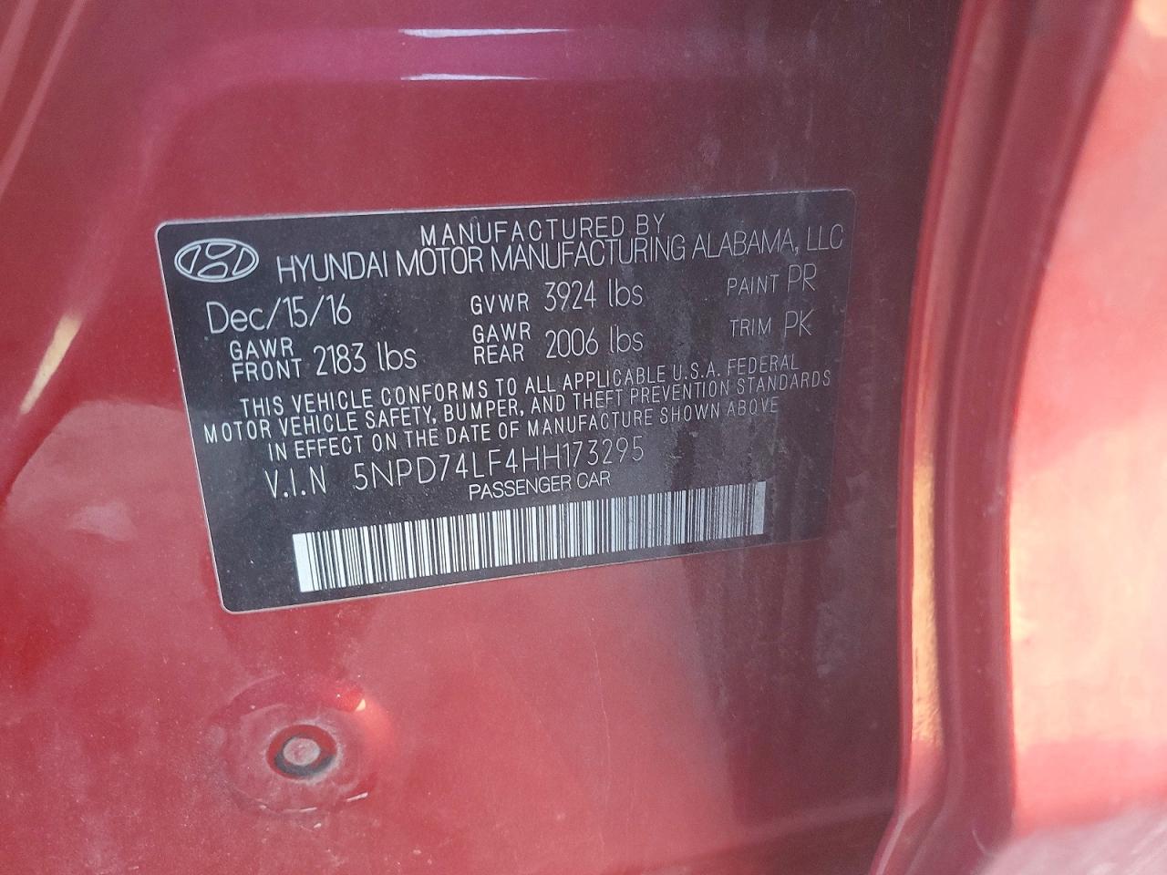 2017 HYUNDAI ELANTRA SE photo 12