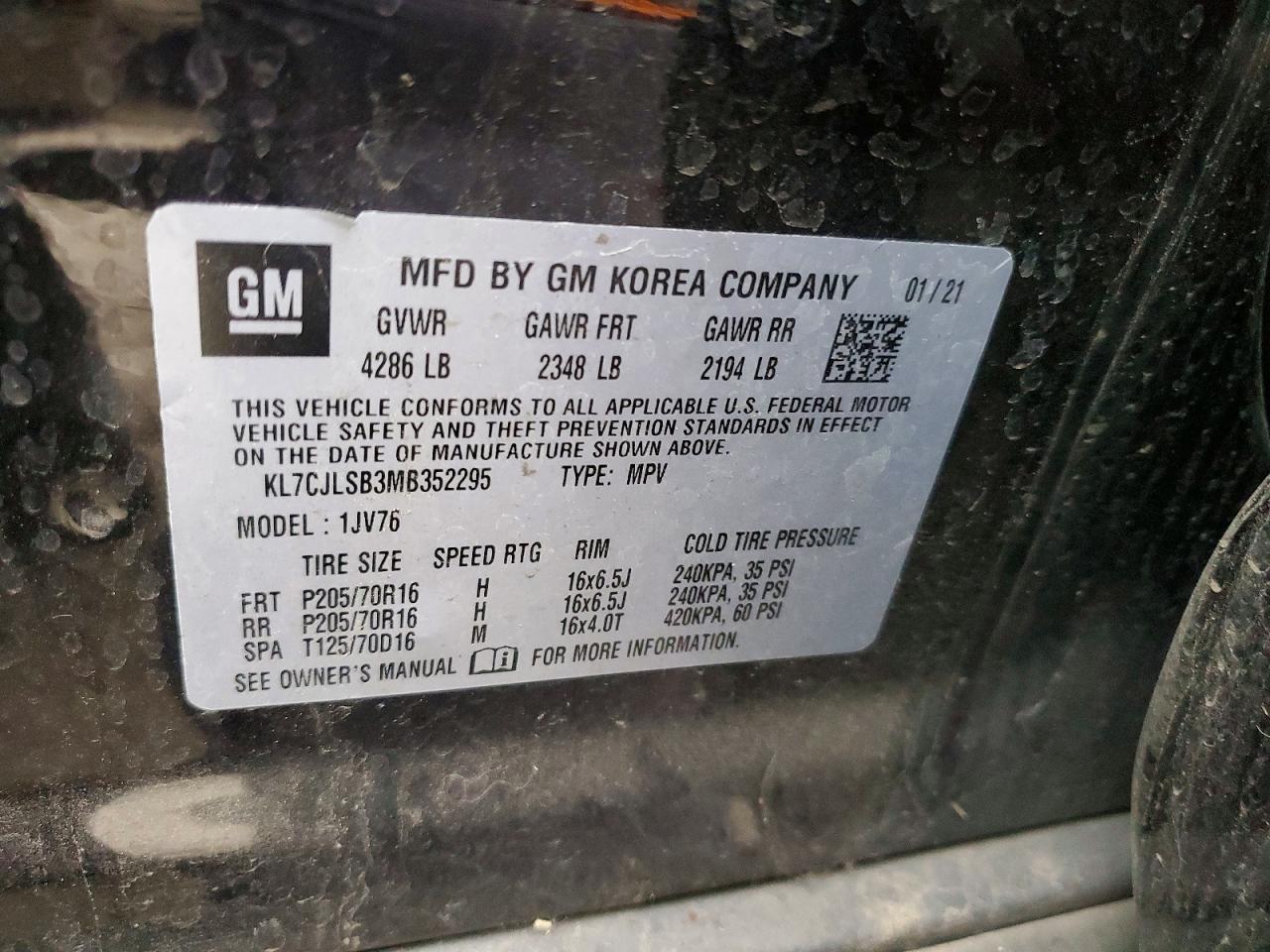 2021 CHEVROLET TRAX 1LT photo 13