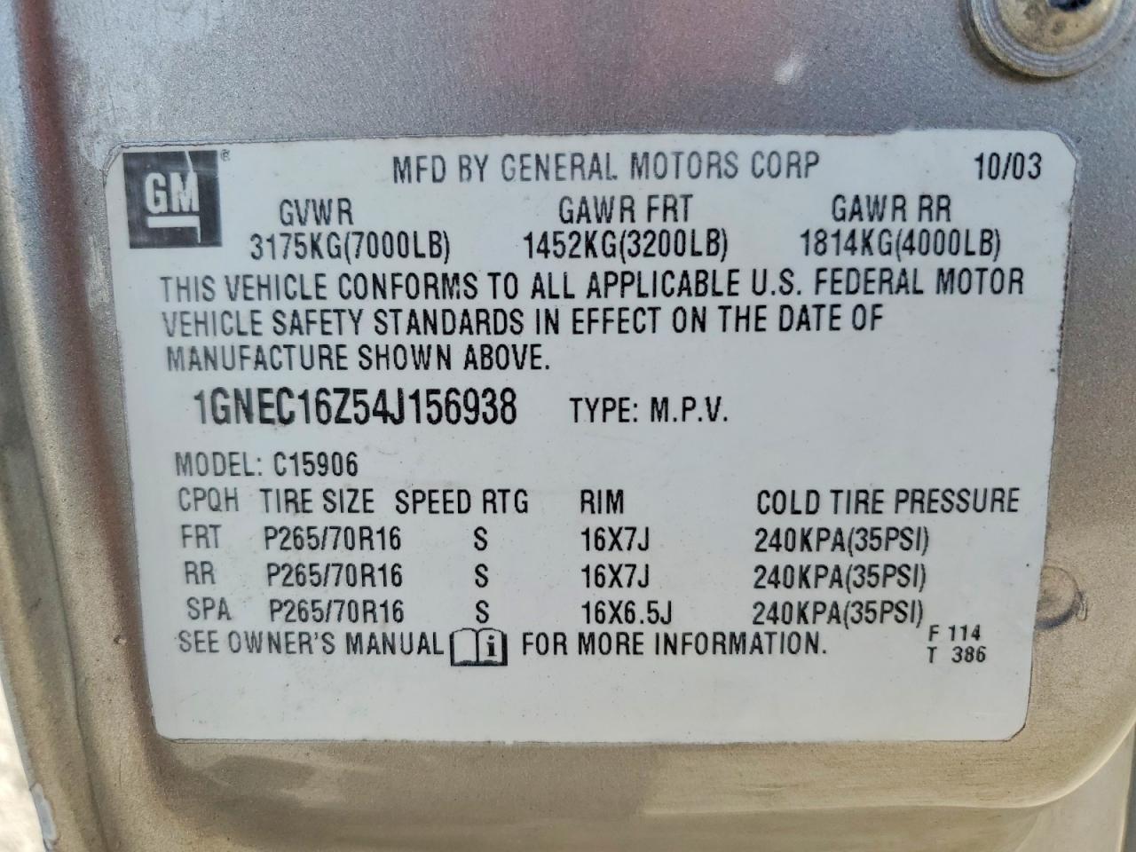 2004 CHEVROLET SUBURBAN photo 23