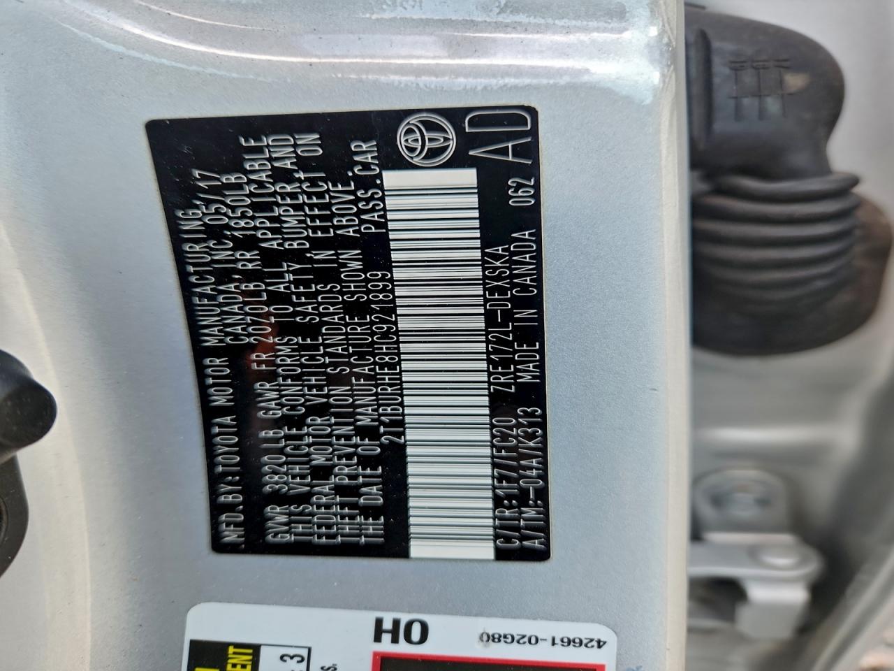 2017 TOYOTA COROLLA L photo 12