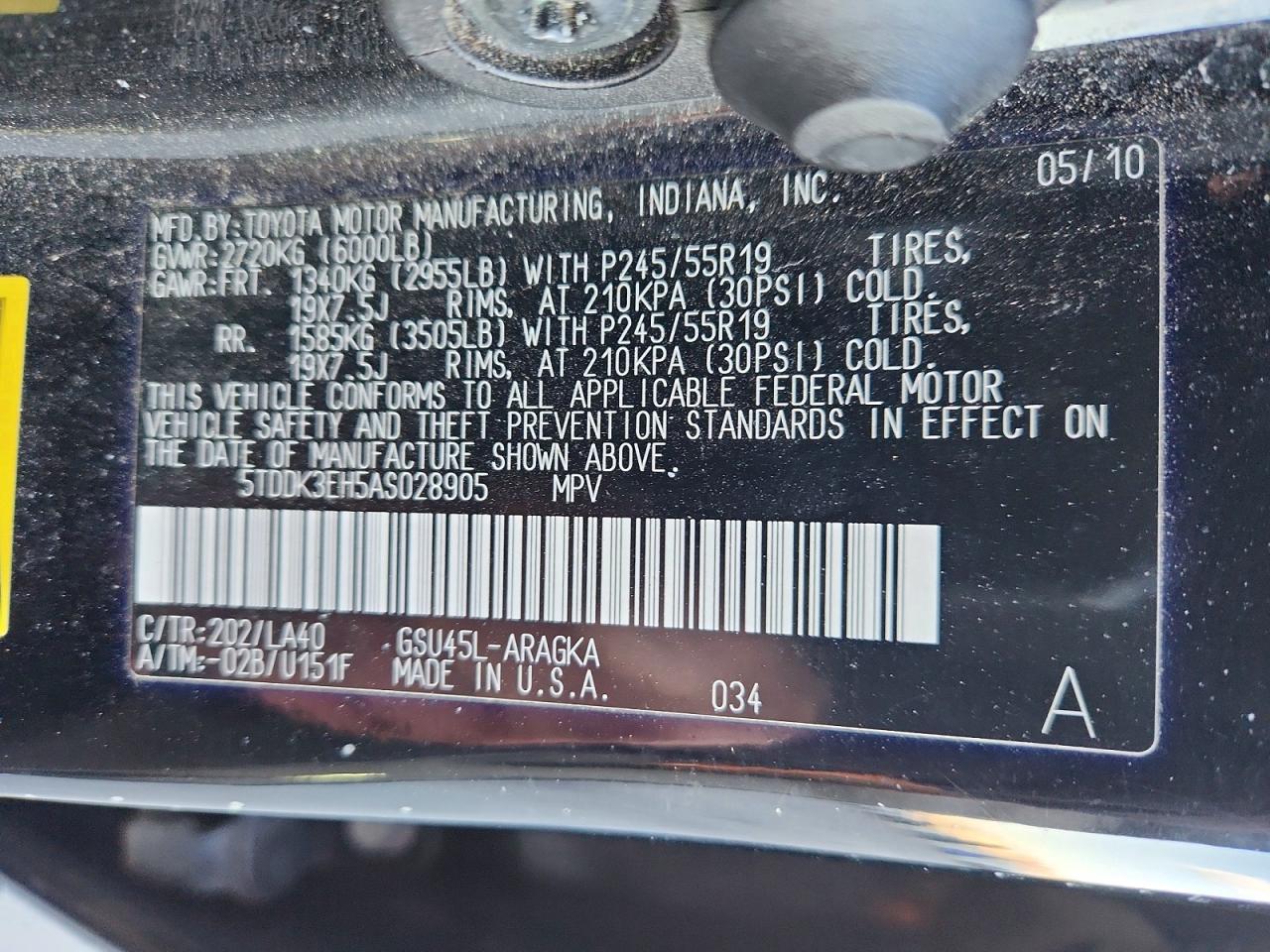 2010 TOYOTA HIGHLANDER LIMITED photo 13