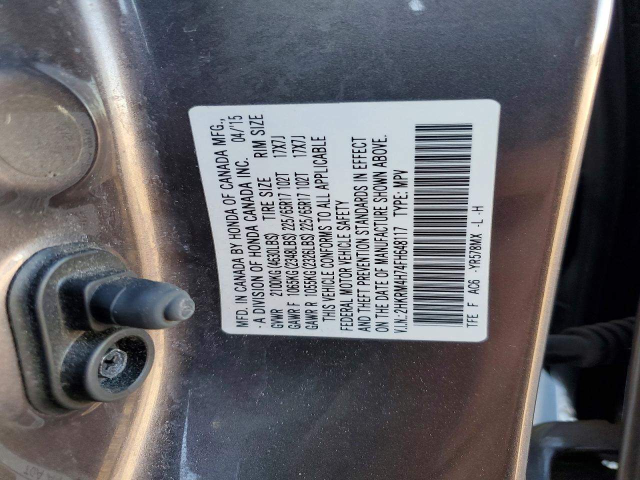 2015 HONDA CR-V EXL photo 13