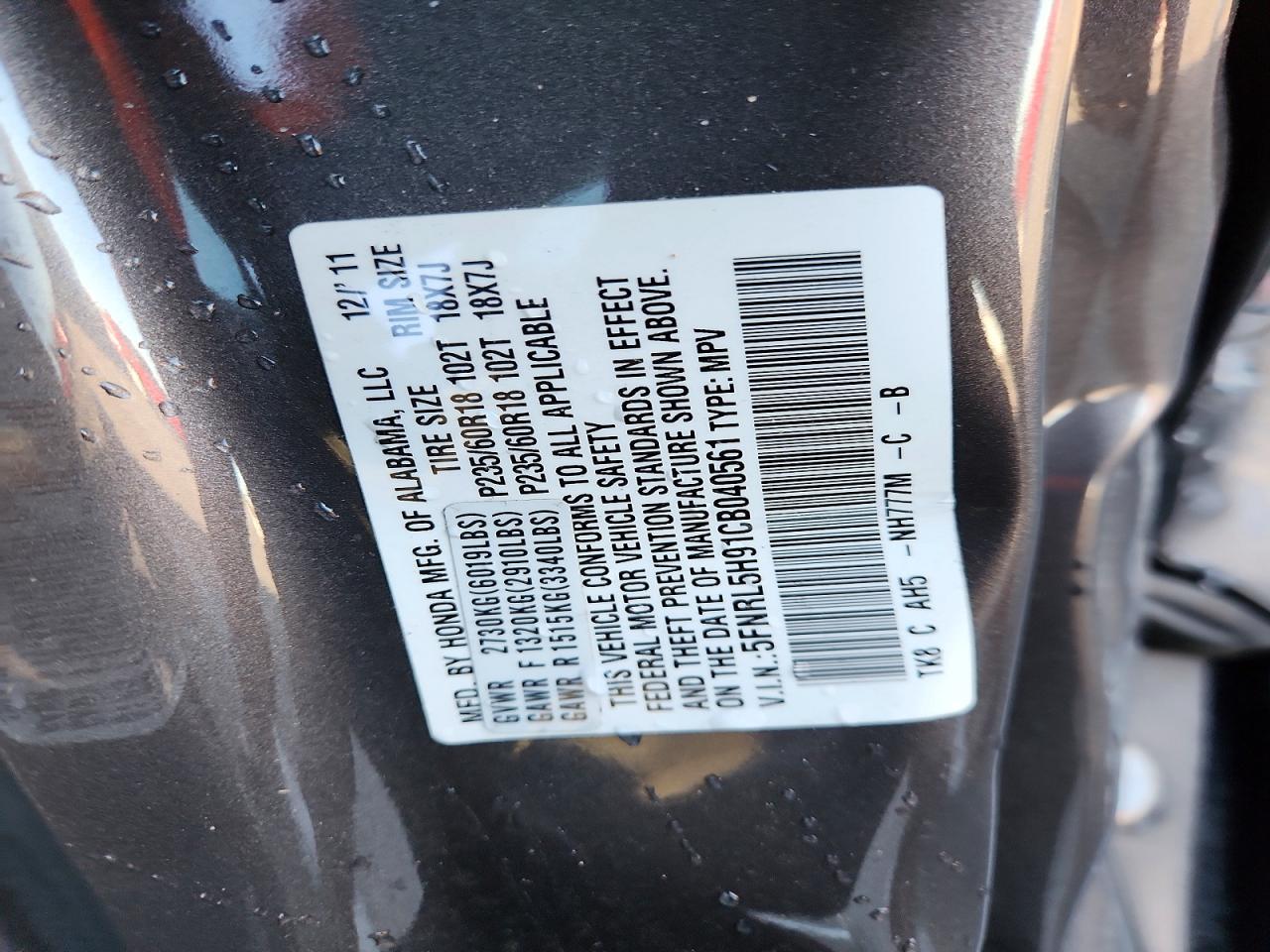 2012 HONDA ODYSSEY TOURING photo 37