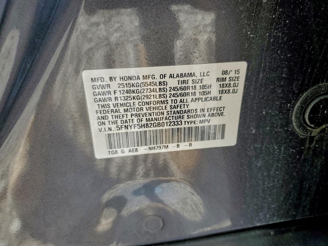2016 HONDA PILOT EXL photo 13