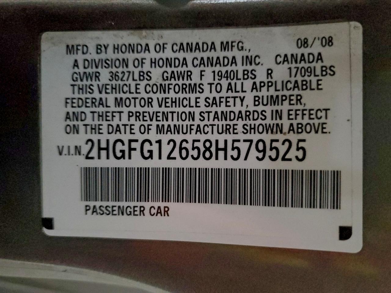 2008 HONDA CIVIC LX photo 23