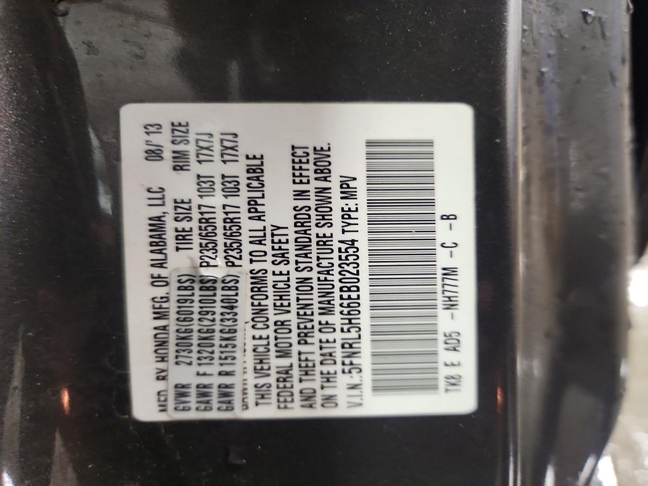 2014 HONDA ODYSSEY EXL photo 14