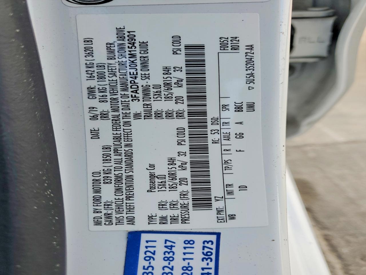 2019 FORD FIESTA SE photo 25
