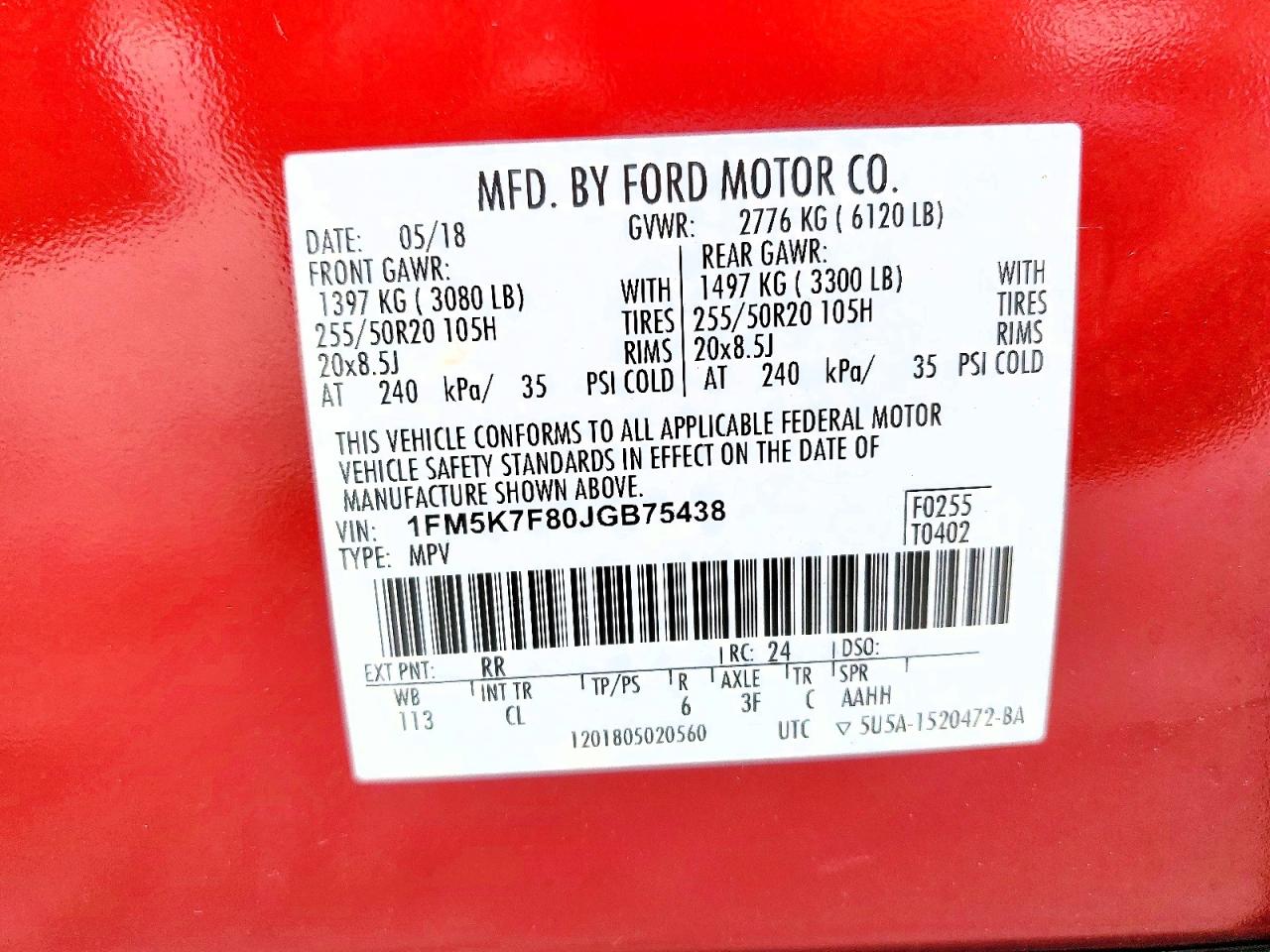 2018 FORD EXPLORER LIMITED photo 13