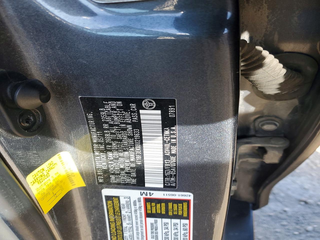 2011 TOYOTA CAMRY BASE photo 12