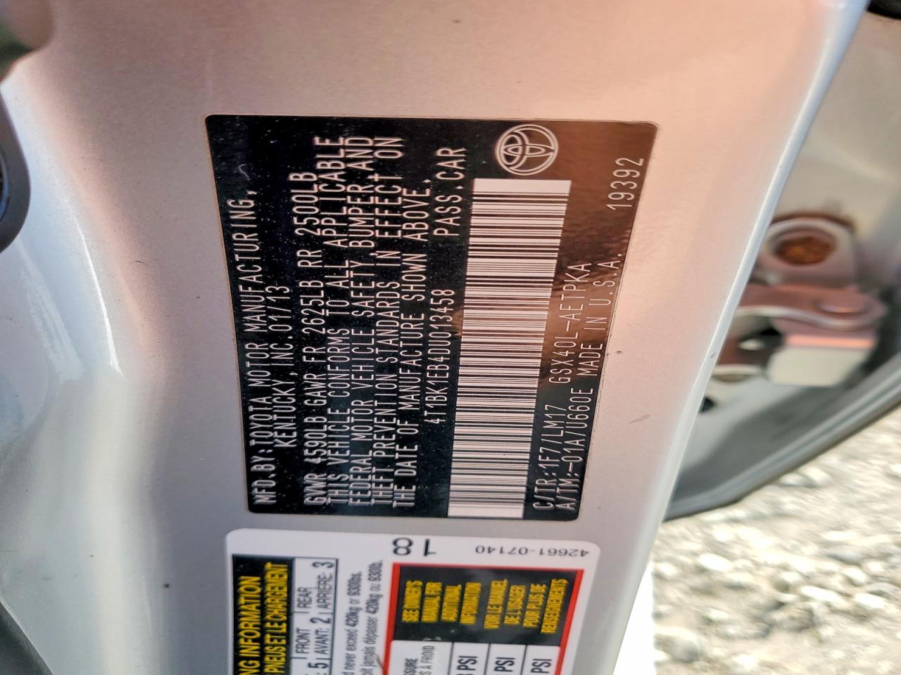 2013 TOYOTA AVALON BASE photo 34