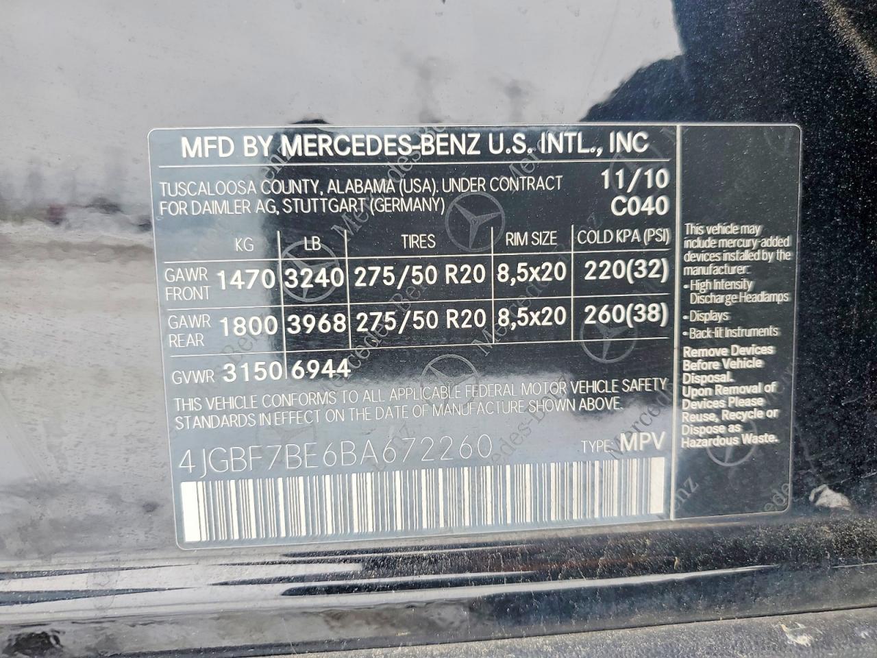 2011 MERCEDES-BENZ GL 450 4MATIC photo 27