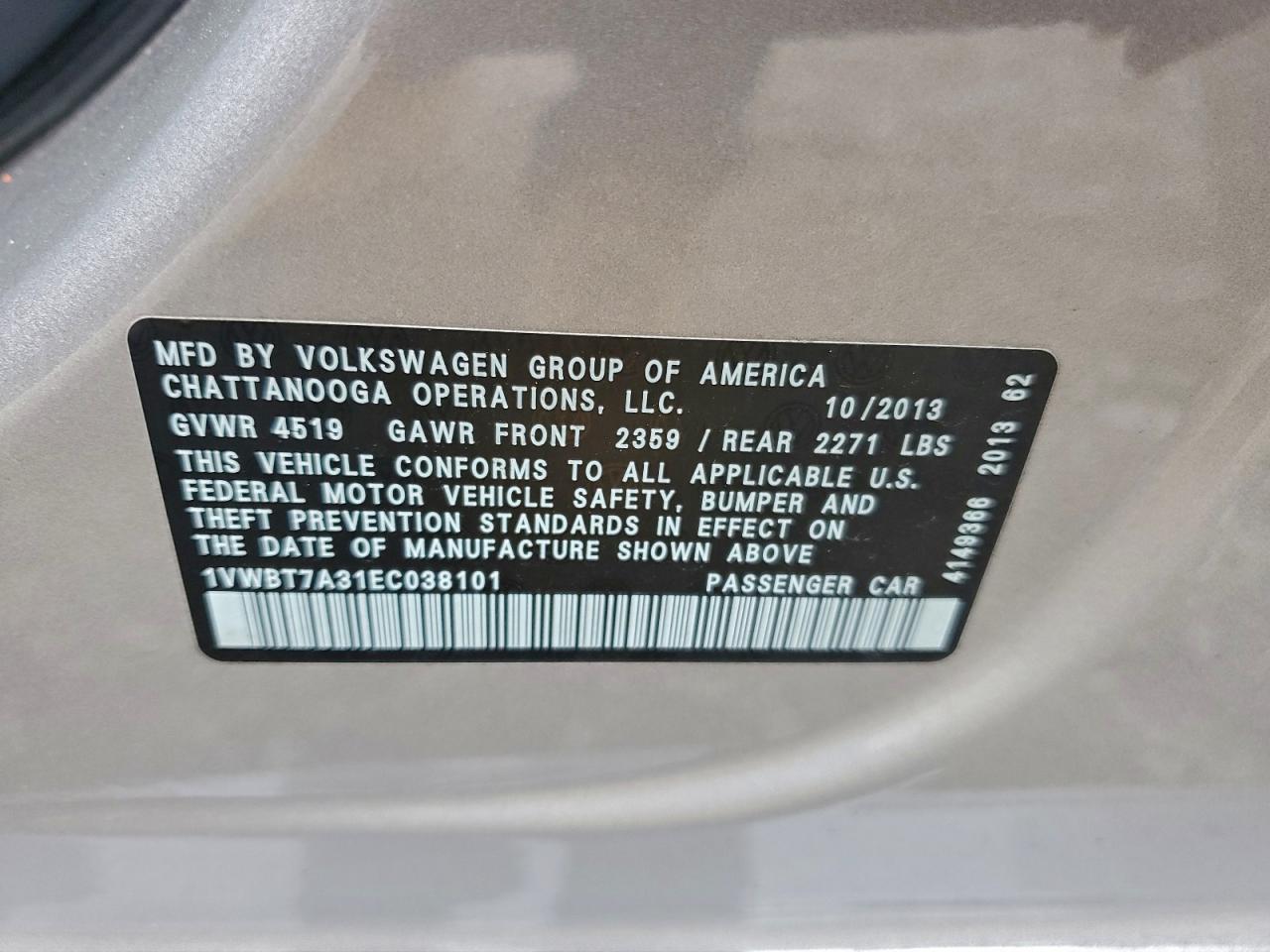 2014 VOLKSWAGEN PASSAT SE photo 12