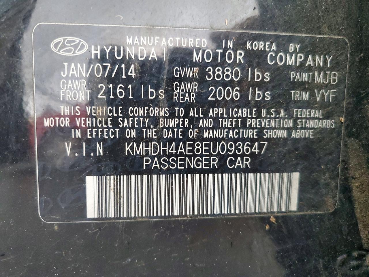 2014 HYUNDAI ELANTRA SE photo 13