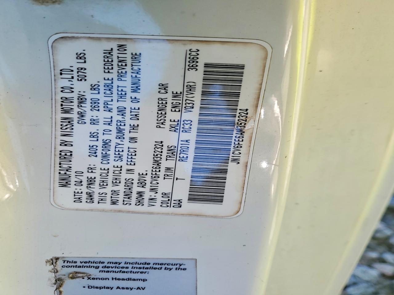 2010 INFINITI G37 BASE photo 13
