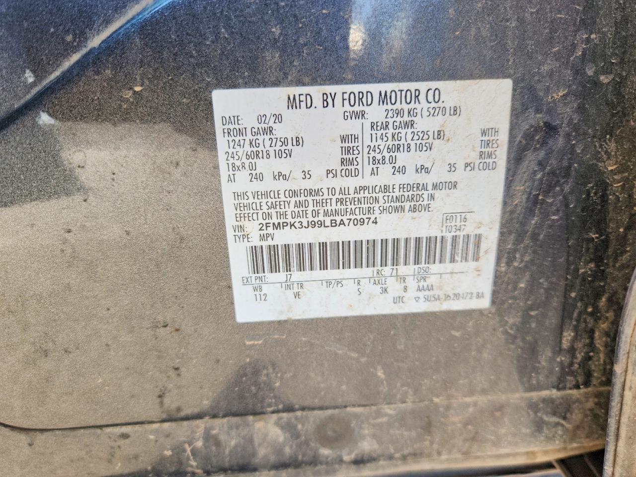 2020 FORD EDGE SEL photo 23