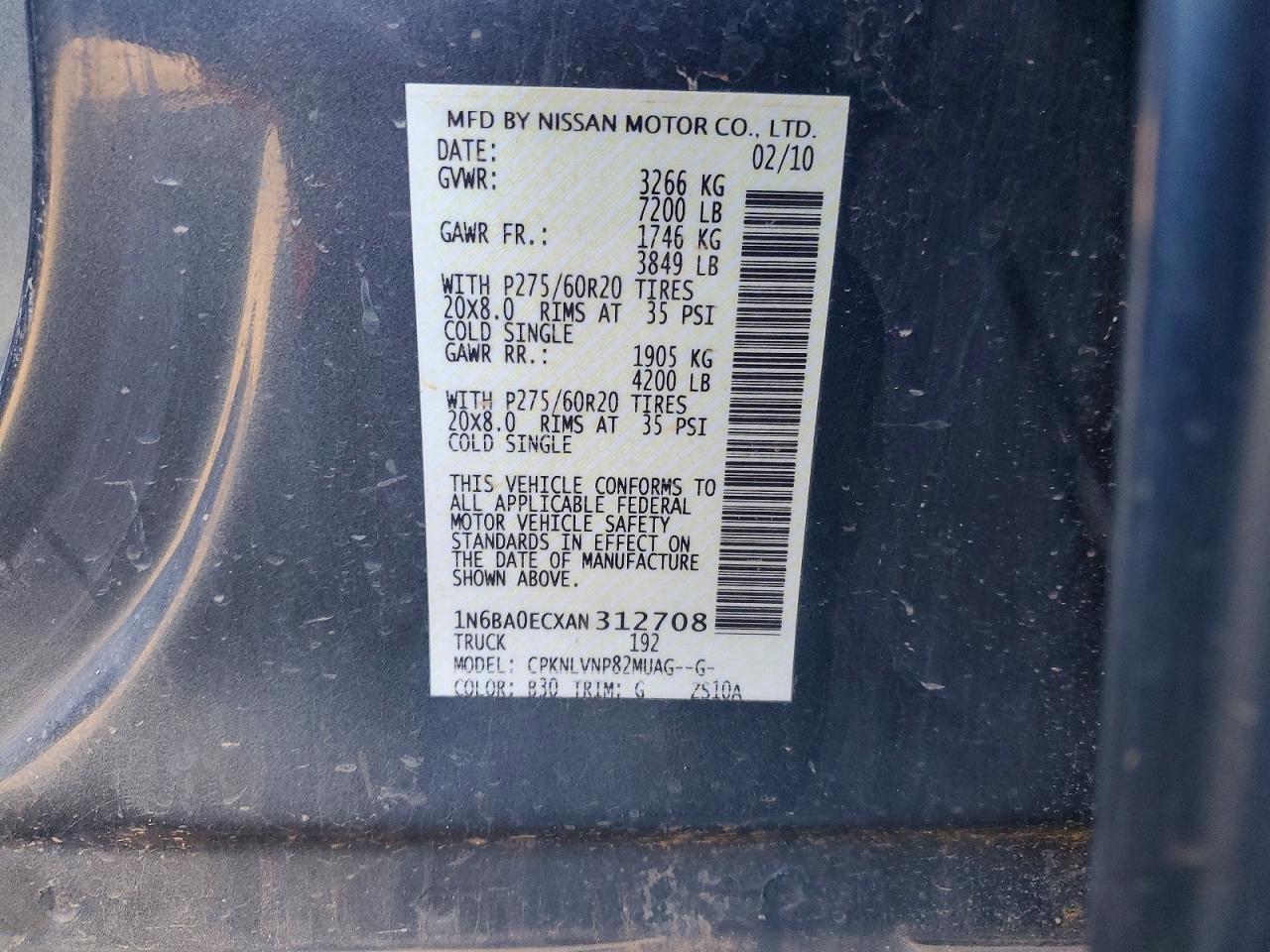 2010 NISSAN TITAN XE photo 23