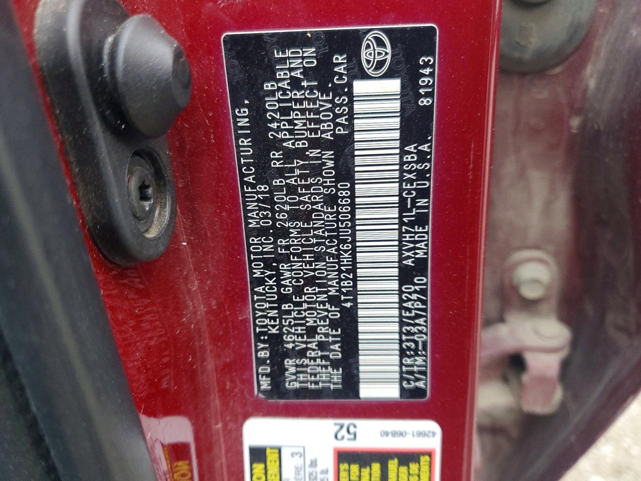 2018 TOYOTA CAMRY HYBRID photo 13