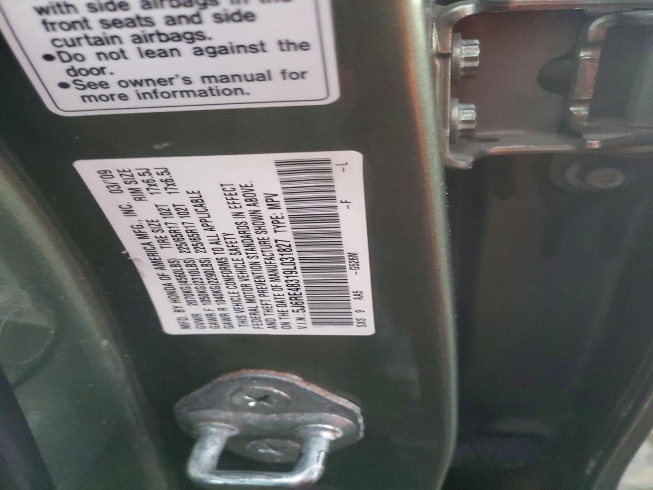 2009 HONDA CR-V LX photo 13