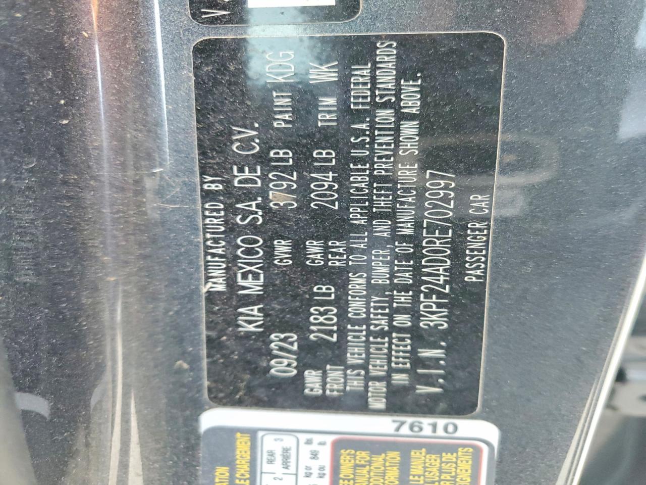 2024 KIA FORTE LX photo 13