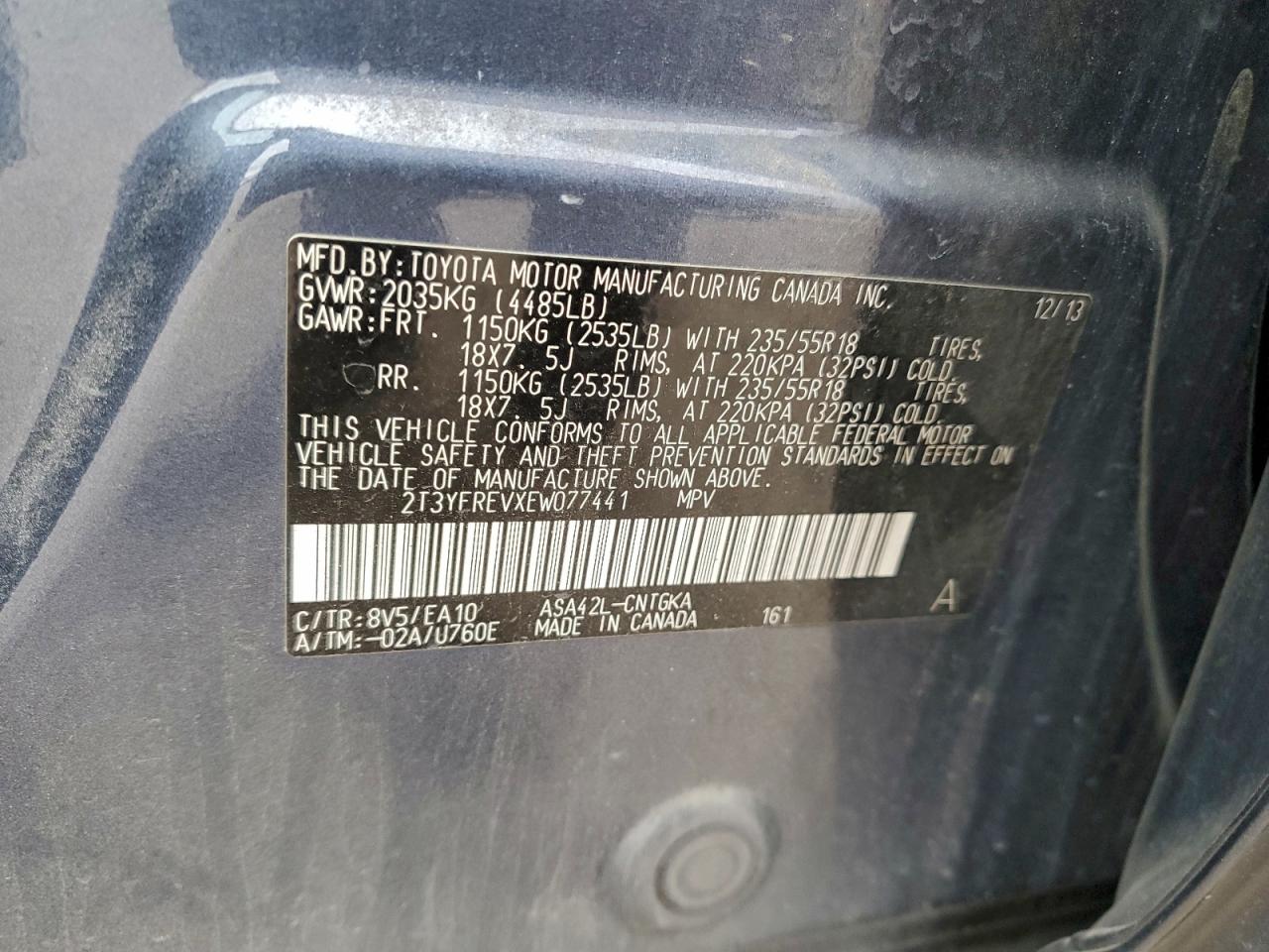 2014 TOYOTA RAV4 LIMITED photo 12