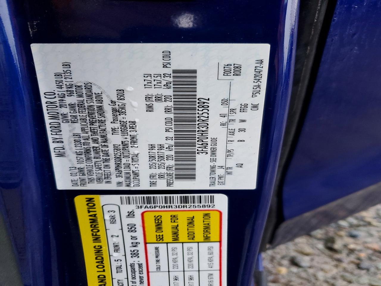 2013 FORD FUSION SE photo 12